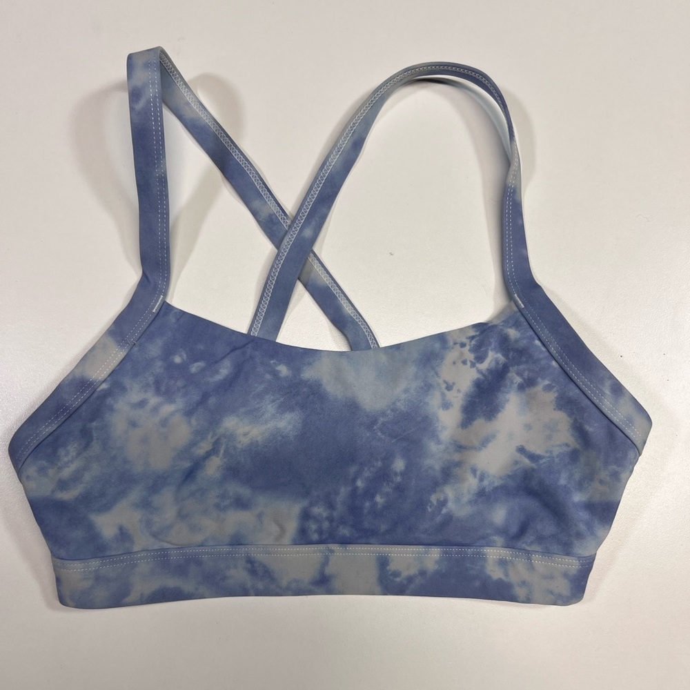 White Fox Active Sports Bra Clouded Blue + White Great Condition Women’s Size XS